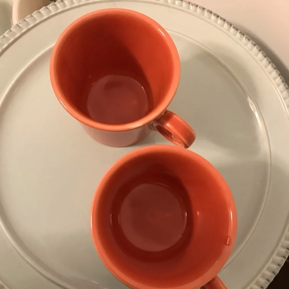 Set of 2 Fiesta Ware Mugs Orange Persimmon